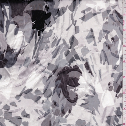 Silver/Grey/Brown Abstract Silk Satin Charmeuse