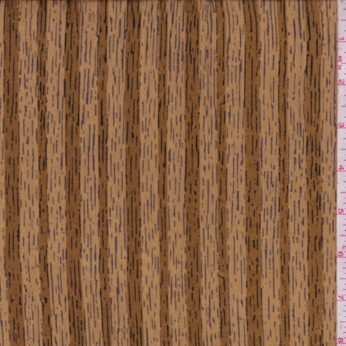 Ochre Woodgrain Satin Stripe Silk Chiffon