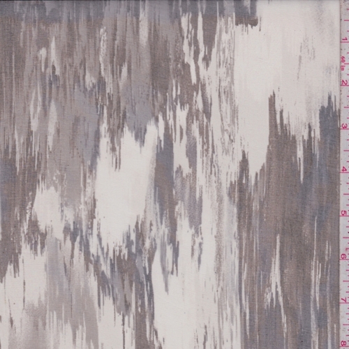 Pearl Grey/Black/Taupe Brush Stroke Silk Organza