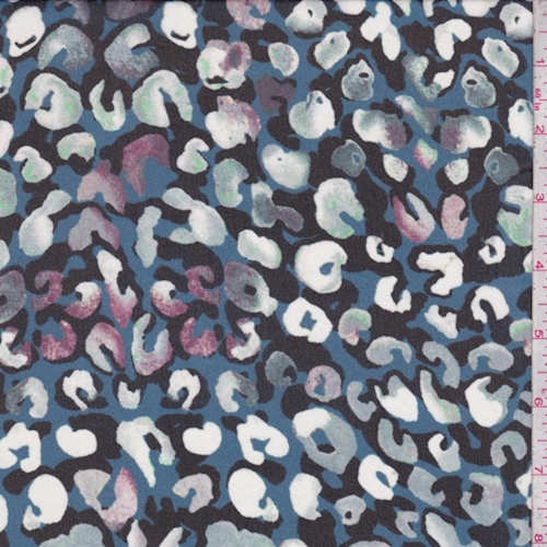 Teal/Black/Seafoam Cheetah Silk Chiffon