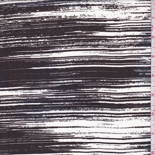 Black/Whisper Grey Brush Stroke Silk Chiffon