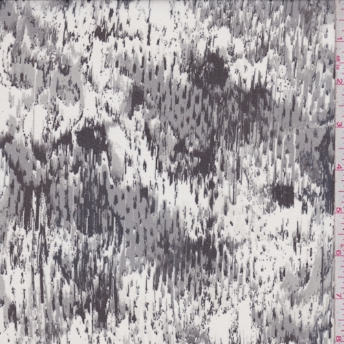 Ivory/Grey Ikat Snakeskin Silk Chiffon