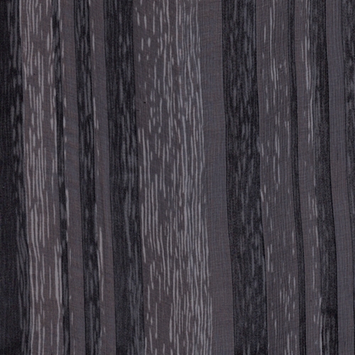 Black/Pewter Woodgrain Stripe Silk Chiffon