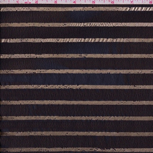 Black/Gold Foil Stripe Chiffon