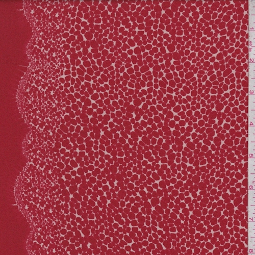Fire Red/Beige Mini Pebble Silk Crepe Georgette