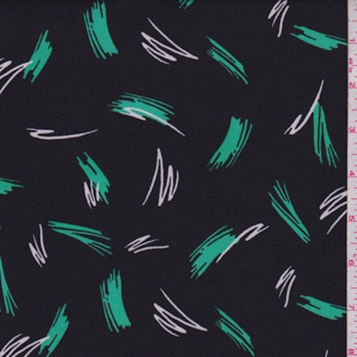 *1 YD PC--Black/Kelly/White Scribble Nylon Knit