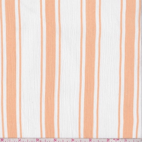 *2 5/8 YD PC--White/Apricot Stripe Crinkled Gauze