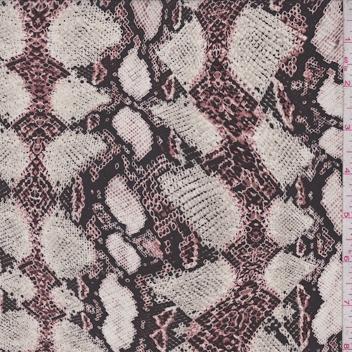 Black/Grey/Clay Snakeskin Silk Crepe de Chine