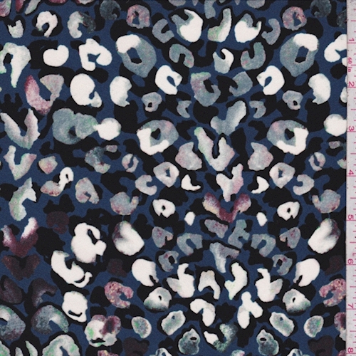 Teal/Black/Seafoam Cheetah Silk Crepe de Chine