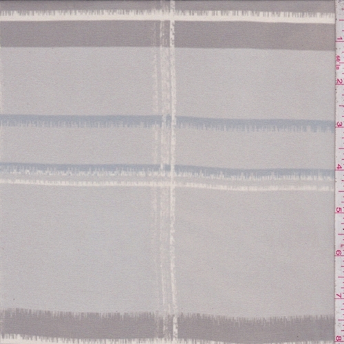 Grey/Dark Taupe Shadow Plaid Silk Chiffon