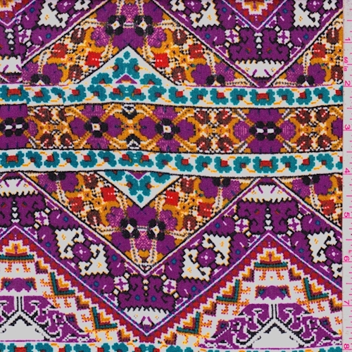 Grape/White/Harvest Southwest Stripe Crepon
