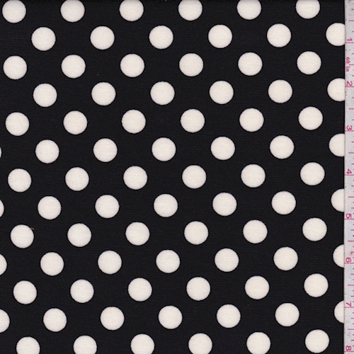 Black/White Polka Dot Ponte Double Knit