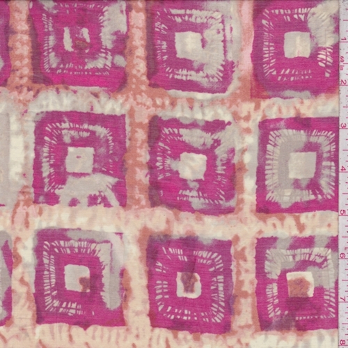 Fuchsia/Rust Batik Square Lawn