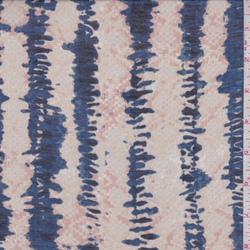 Pink Beige/Ocean Blue Diamond/Stripe Lawn