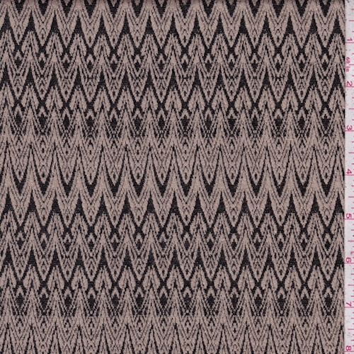 Taupe/Black Art Deco Jacquard Double Knit