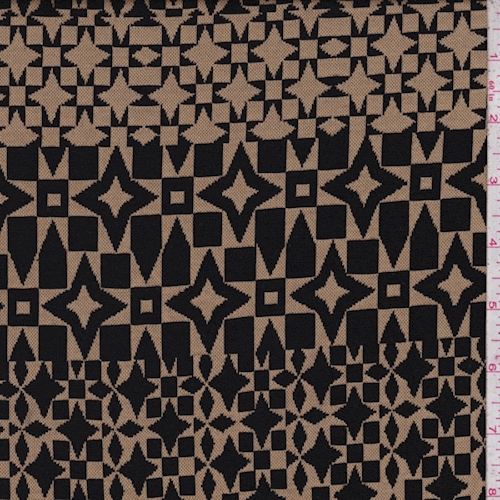 Sandy Tan/Black Geo Jacquard Double Knit