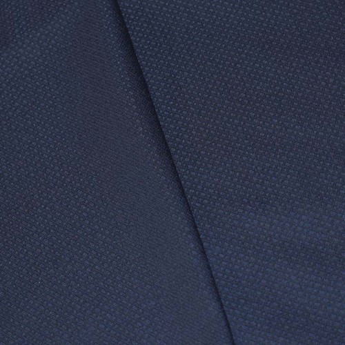 Dark Blue Wool Blend Micro Geo Dobby Shirting APS00185