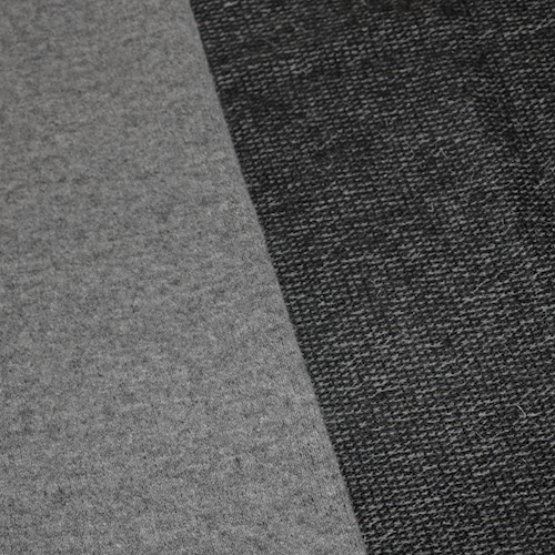 Lead Gray/Black Wool Blend French Terry Knit