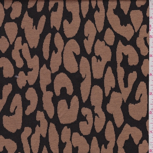 Black/Sandy Tan Animal Print Jacquard Double Knit