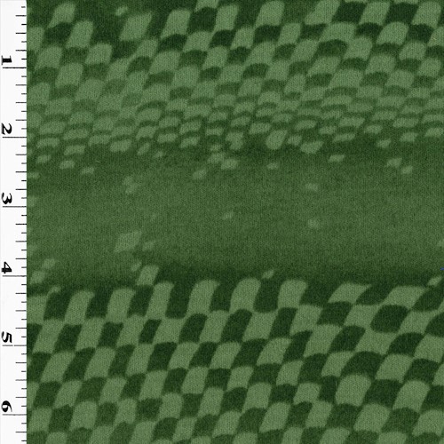 Garden Green Wool Blend Abstract Check Printed Double Knit APS00190