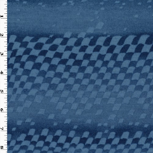 Ocean Blue Wool Blend Abstract Check Printed Double Knit APS00195