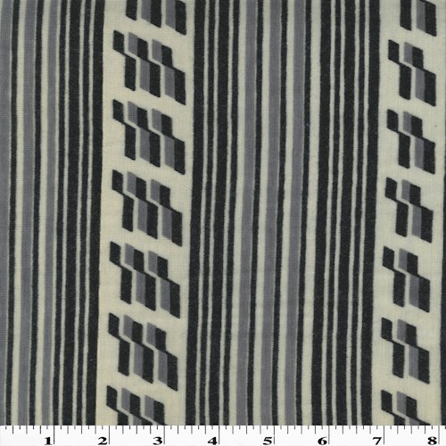 Black/Gray Wool Blend Abstract Stripe Printed Jersey Knit APS00196
