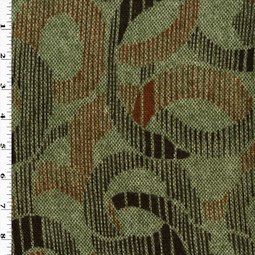 Green/Multi Wool Blend Abstract Loop Print Woven Jacketing APS00198