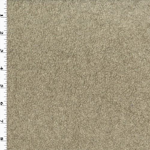Dirty Beige Wool Blend Textured Berber Fleece Knit APS00296