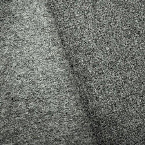 Storm Gray Wool Blend Textured Sweatshirt Fleece APS00300