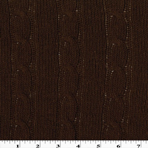 Chestnut Brown Wool Blend Cable Knit APS00308