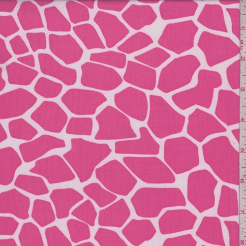 ITY Hot Pink/White Giraffe Print Jersey Knit