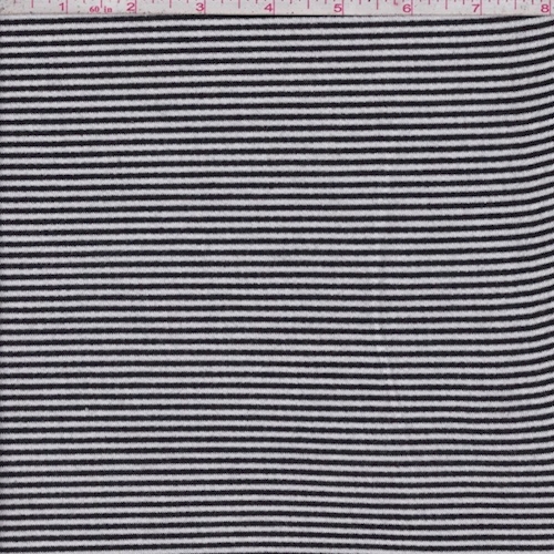 Black/White Stripe Brushed French Terry Knit