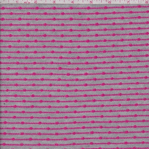 Heather Grey/Pink Geo Stripe French Terry Knit