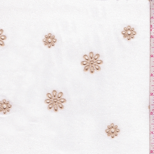 Off White/Beige Floral Eyelet