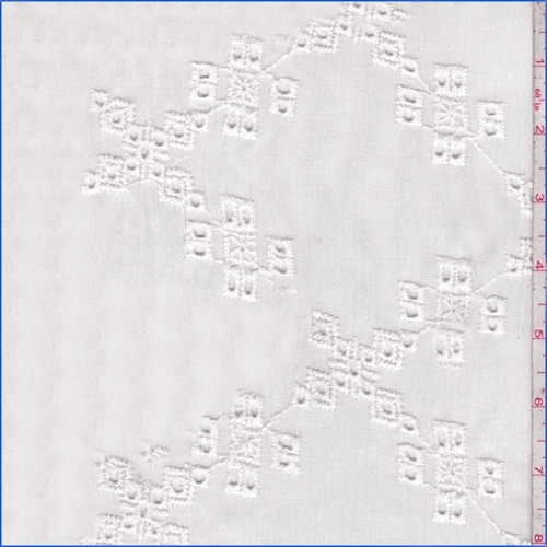 White Crinkled Eyelet Gauze