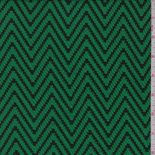Kelly/Black Zig Zag Double Knit