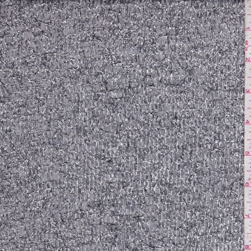 Metallic Silver Eyelash Stripe Organza