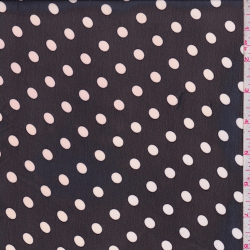 Black/Pale Pink Polka Dot Chiffon
