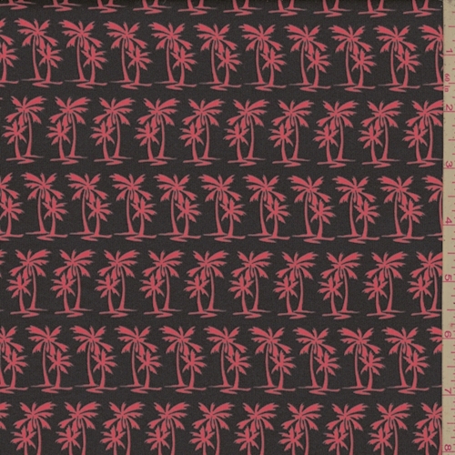 *4 3/4 YD PC--Navy/Salmon Mini Palm Tree Swimwear