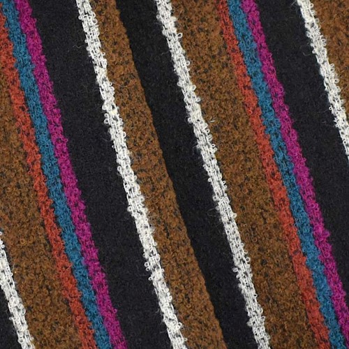 Brown/Teal/Multi Wool Blend Boucle Stripe Jacketing APS00215