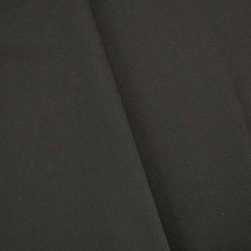 True Black Wool Blend Stretch Twill Suiting APS00325