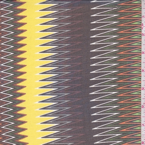 Yellow/Lime/Nickel Zig Zag Silk Chiffon
