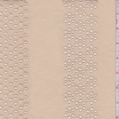 Sandy Beige Eyelet Stripe Cotton