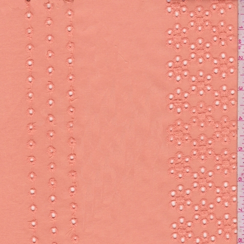Light Orange Eyelet Stripe Cotton