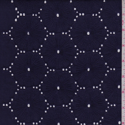 Dark Ink Embroidered Floral Eyelet