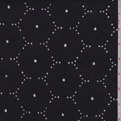 Black Embroidered Floral Eyelet