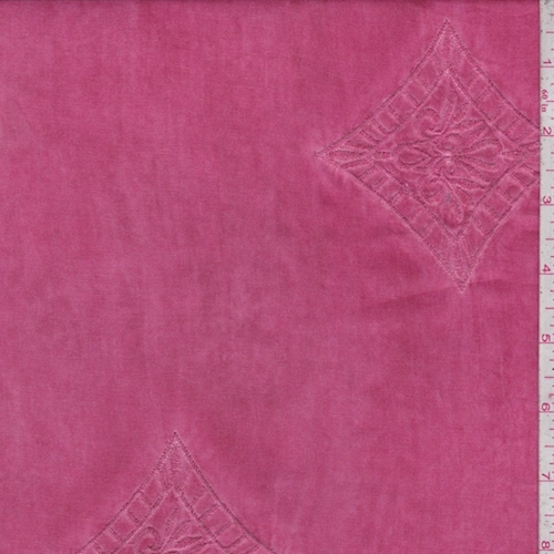 Berry Red Embroidered Diamond Rayon Lawn