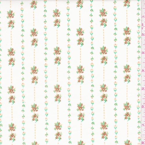 Ecru/Harvest Mini Floral Stripe Cotton