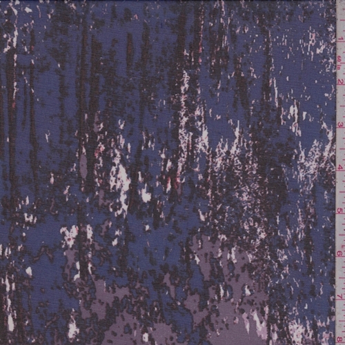 *1 YD PC--Maroon/Violet/Coral Granite Look Silk Chiffon