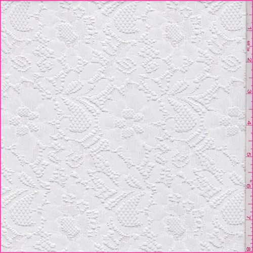 *2 YD PC--White Nylon Floral Lace